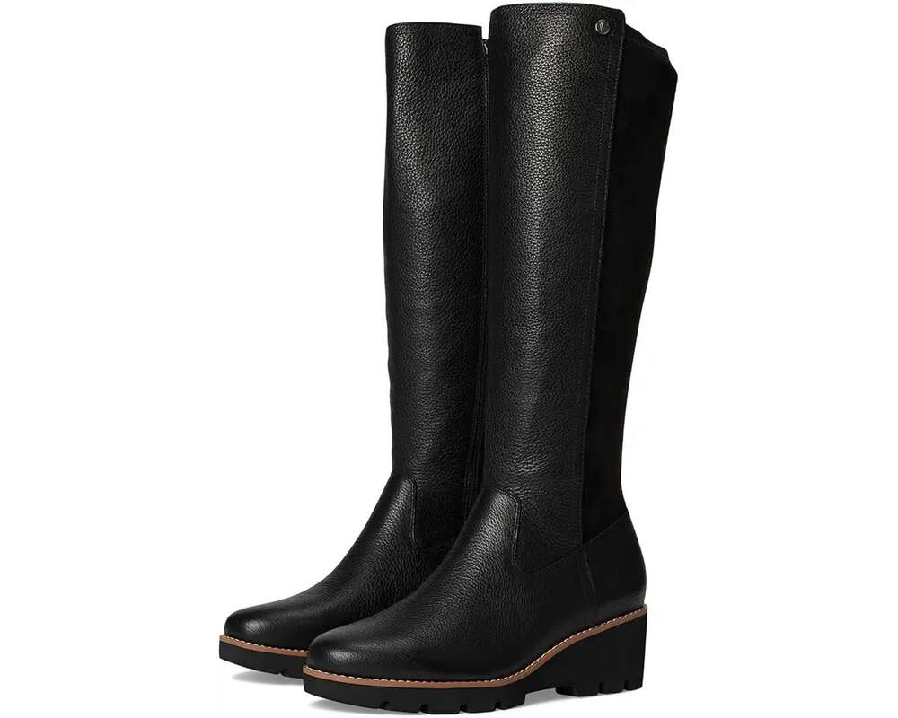 VIONIC Womens Ashland High Shaft Boots US 7.5 Wide EU 38 Black Leather NIB